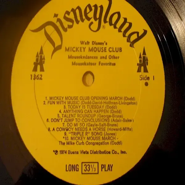 Walt Disney - Mickey Mouse Club LP Vinyl Record For Sale