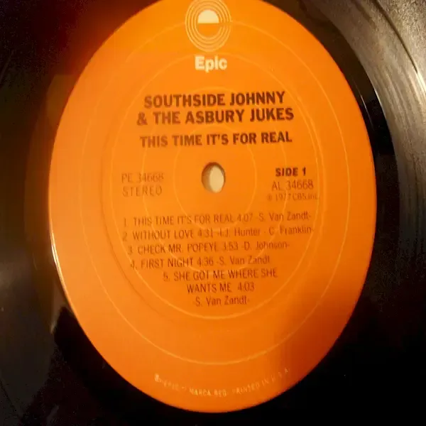 Southside Johnny And The Asbury Jukes - This Time It's For Real LP For Sale