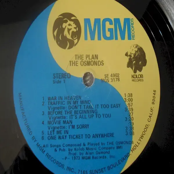 Osmonds - The Plan LP Vinyl Record For Sale