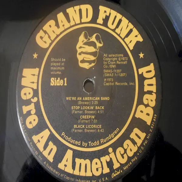 Grand Funk - We're An American Band LP Vinyl Record For Sale
