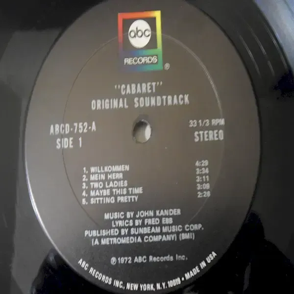 Cabaret - Original Sound Track Recording LP Vinyl Record For Sale