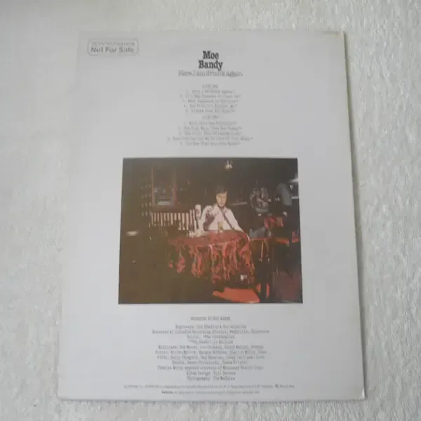 Moe Bandy - Here I Am Drunk Again Vinyl LP Record For Sale