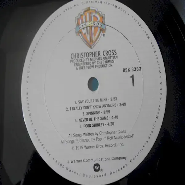 Christopher Cross - Self Titled LP Vinyl Record For Sale