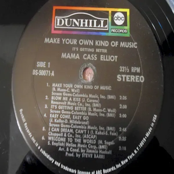 Mama Cass Elliot - Make Your Own Kind Of Music LP Vinyl Record For Sale