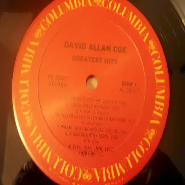 David Allan Coe - Greatest Hits LP Vinyl Record For Sale