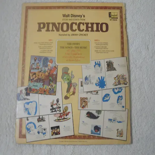Walt Disneys Pinocchio - Stories And Songs Vinyl LP Record For Sale
