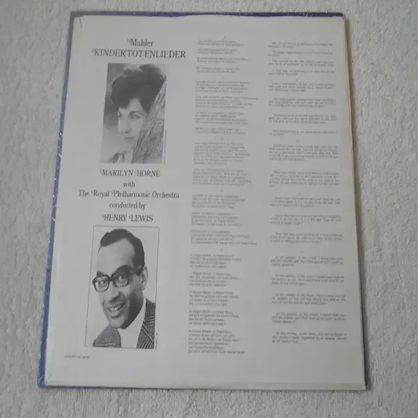 Marilyn Horne - Kindertotenlieder / Wesendonck Lieder LP Vinyl Record For Sale