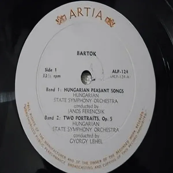 Bela Bartok - Hungarian Peasant Songs LP Vinyl Record For Sale