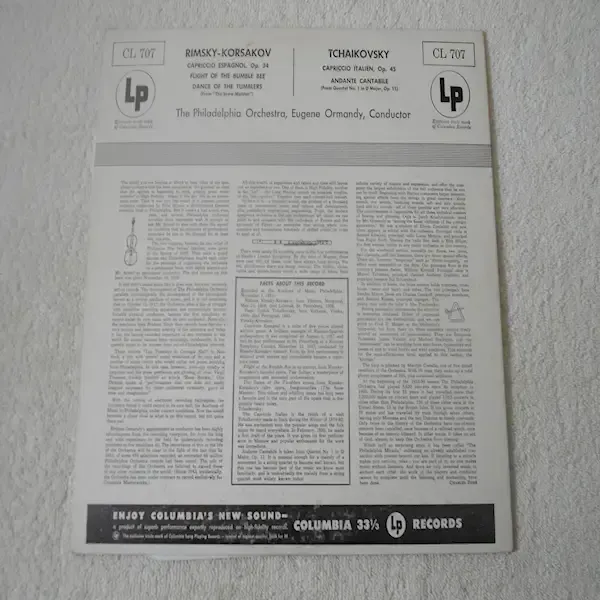 Tchaikovsky / Rimsky-Korsakov / Eugene Ormandy - Capriccio Vinyl LP Sale