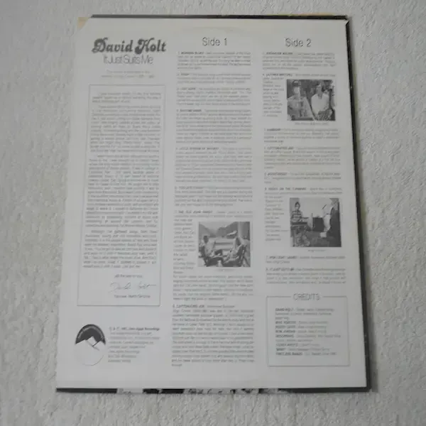 David Holt - It Just Suits Me LP Vinyl Record For Sale