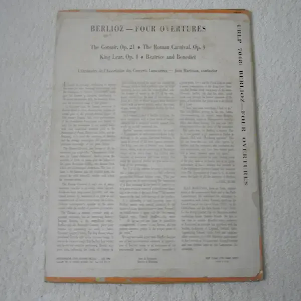 Berlioz - Four Overtures LP Vinyl Record For Sale