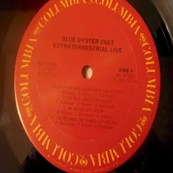 Blue Oyster Cult - Extraterrestrial Live Vinyl LP Record For Sale