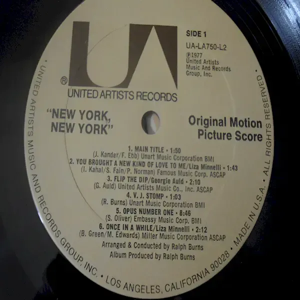 New York, New York - Original Motion Picture Score 2xLP Vinyl Record For Sale