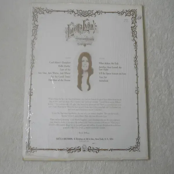 Loretta Lynn - Coal Miner's Daughter LP Vinyl Record For Sale