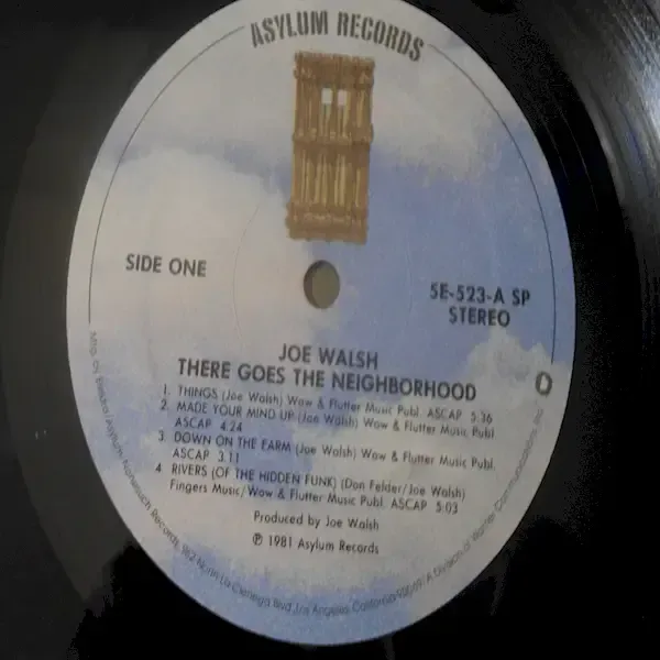 Joe Walsh - There Goes The Neighborhood LP Vinyl Record For Sale