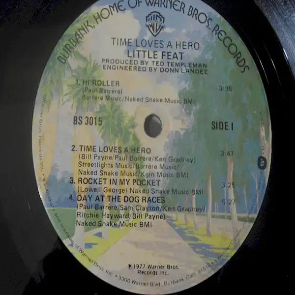 Little Feat - Time Loves A Hero LP Vinyl Record For Sale