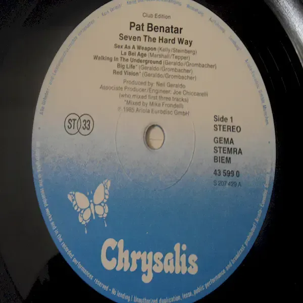 Pat Benatar - Seven The Hard Way Vinyl LP Record For Sale