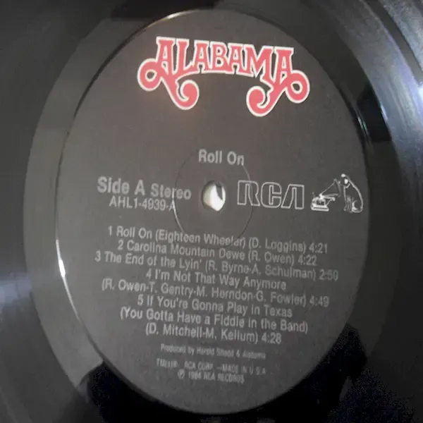 Alabama - Roll On LP Vinyl Record For Sale