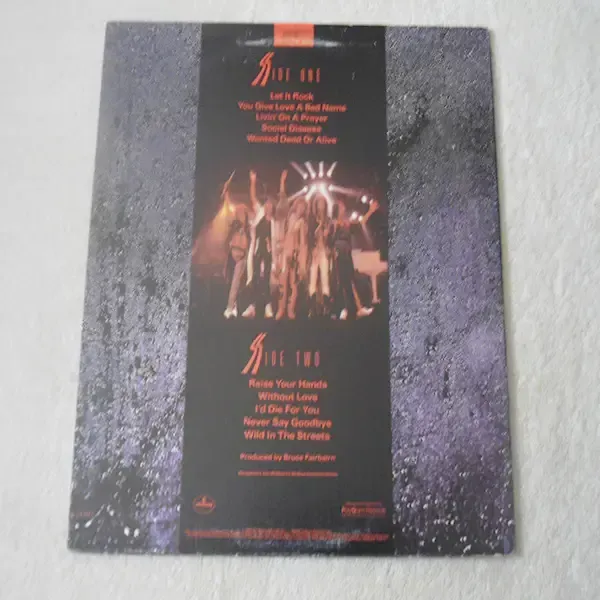 Bon Jovi - Slippery When Wet Vinyl LP Record For Sale