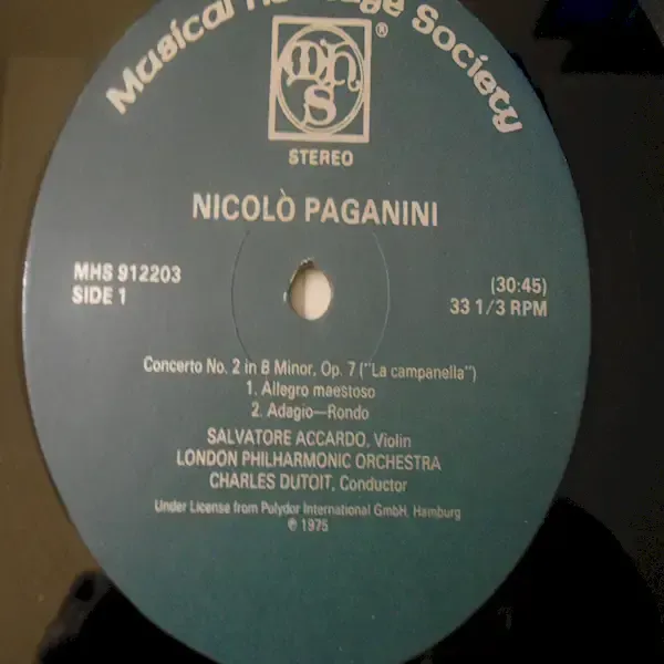 Niccolò Paganini - Violin Concerto No. 2 / La Primavera Vinyl LP For Sale