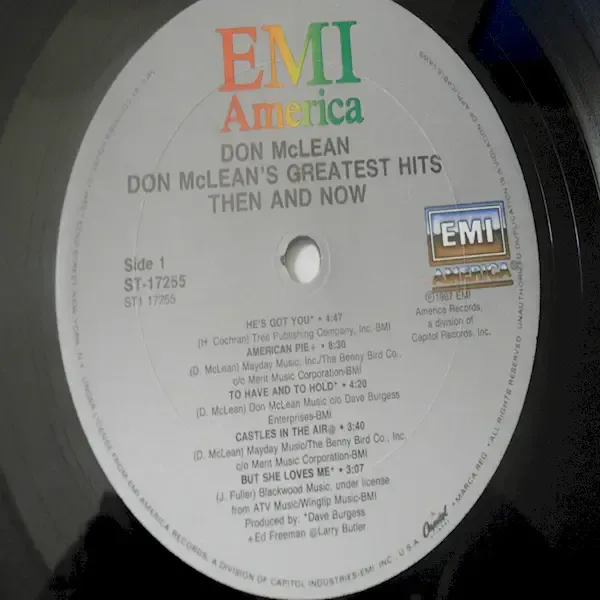 Don Mclean - Greatest Hits LP Vinyl Record For Sale