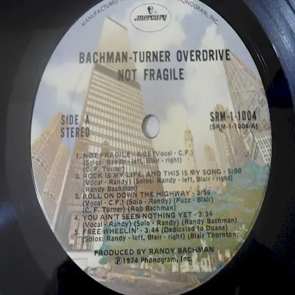 Bachman-Turner Overdrive - Not Fragile Vinyl LP Record For Sale