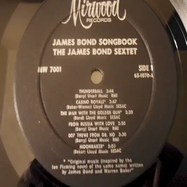 James Bond & His Sextet - James Bond Songbook LP Vinyl Record For Sale