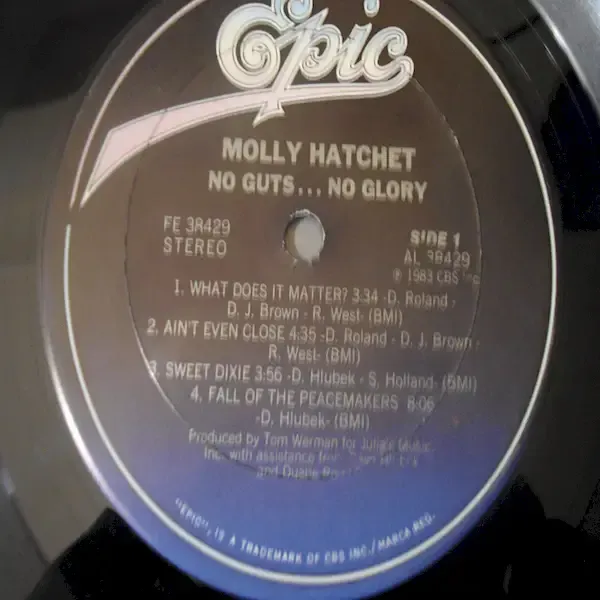Molly Hatchet - No Guts No Glory LP Vinyl Record For Sale