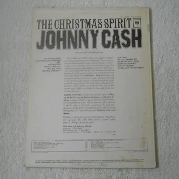 Johnny Cash - The Christmas Spirit LP Vinyl Record For Sale
