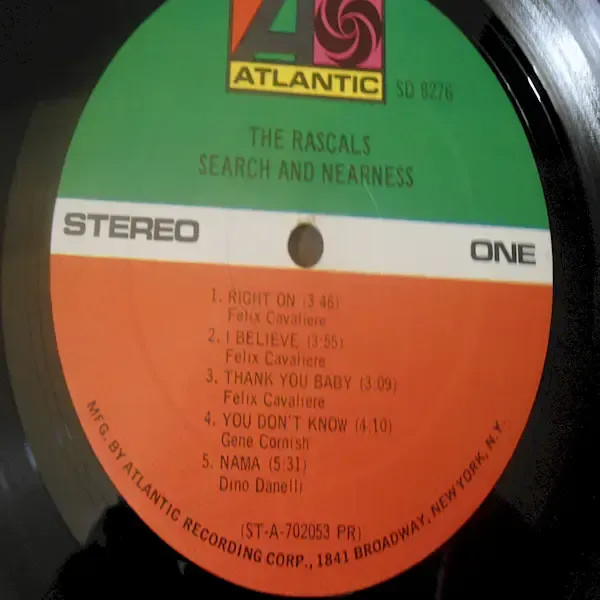 The Rascals - Search And Nearness LP Vinyl Record For Sale