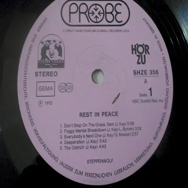 Steppenwolf - Rest In Peace LP Vinyl Record For Sale