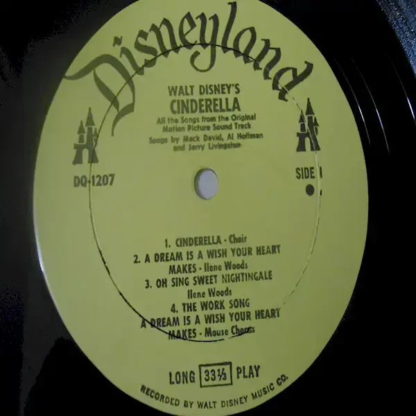 Walt Disney's Cinderella Vinyl LP Record For Sale