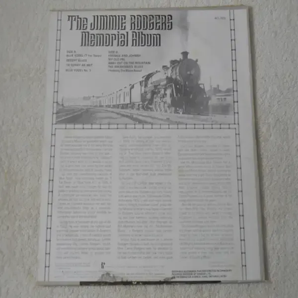Jimmie Rodgers - The Memorial Album LP Vinyl Record For Sale