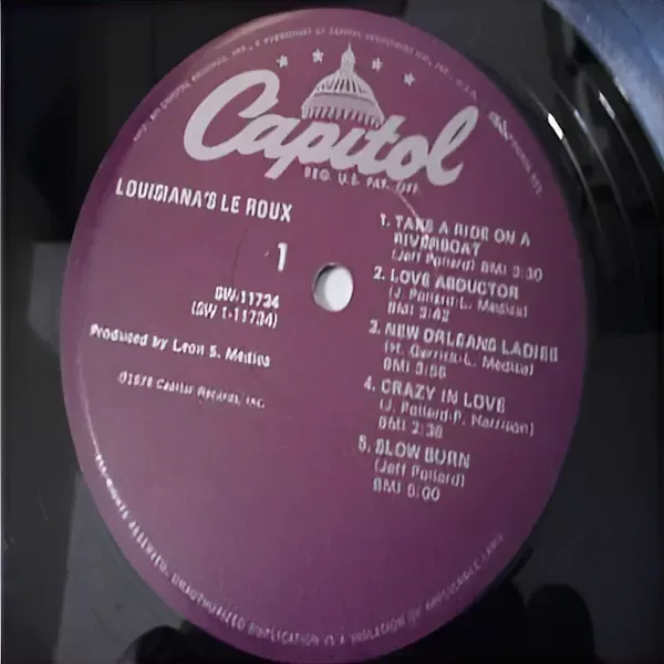 Le Roux - Louisiana's Le Roux LP Vinyl Record For Sale