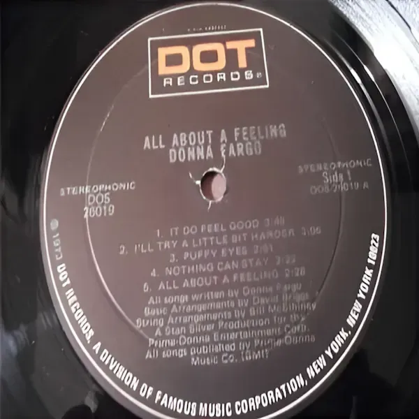 Donna Fargo - All About A Feeling LP Vinyl Record For Sale