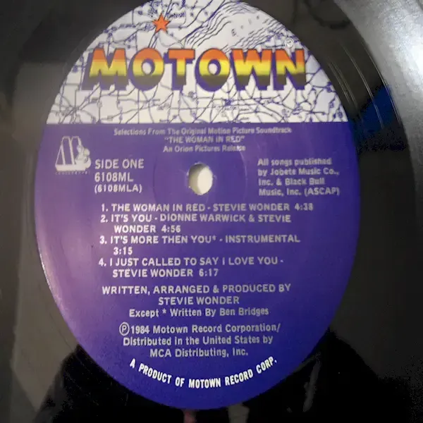 Stevie Wonder - Woman In Red Motion Picture Soundtrack Vinyl LP Record For Sale