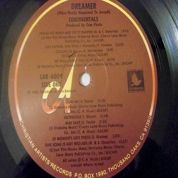 Cam Floria's Continentals - Dreamer LP Vinyl Record For Sale