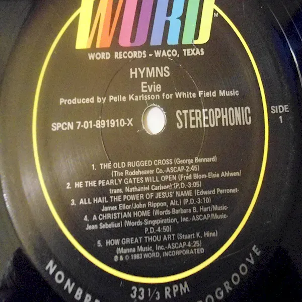 Evie - Hymns LP Vinyl Record For Sale