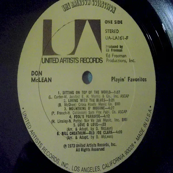 Don Mclean - Playin' Favorites LP Vinyl Record For Sale